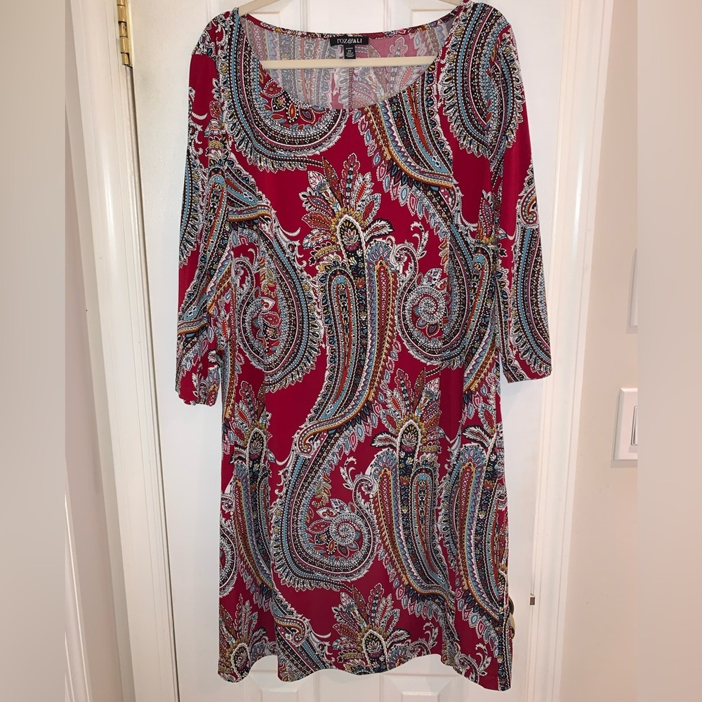 Paisley Patterned Plus Dress